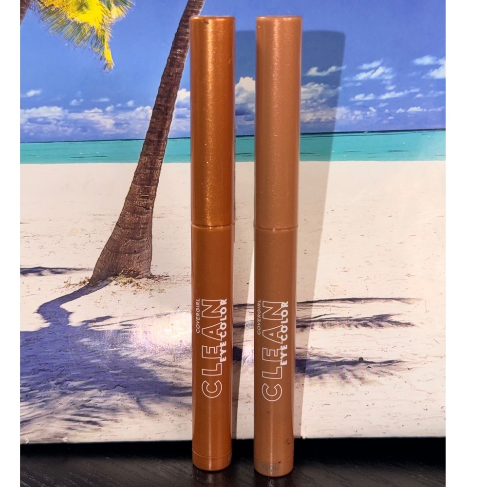 Covergirl Clean Eye Color Stick Eyeshadow Lot of 2 Shimmer Bronze Gold 1.6g Each